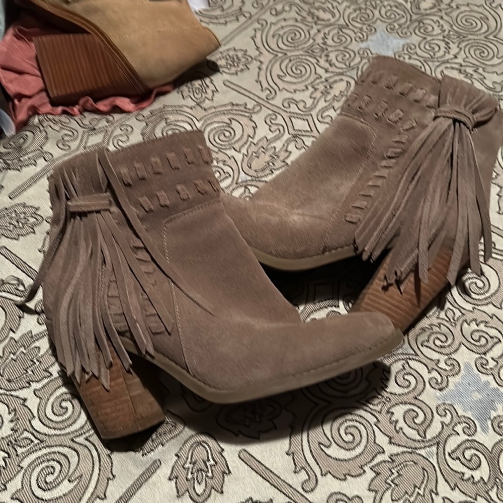 Tan booties